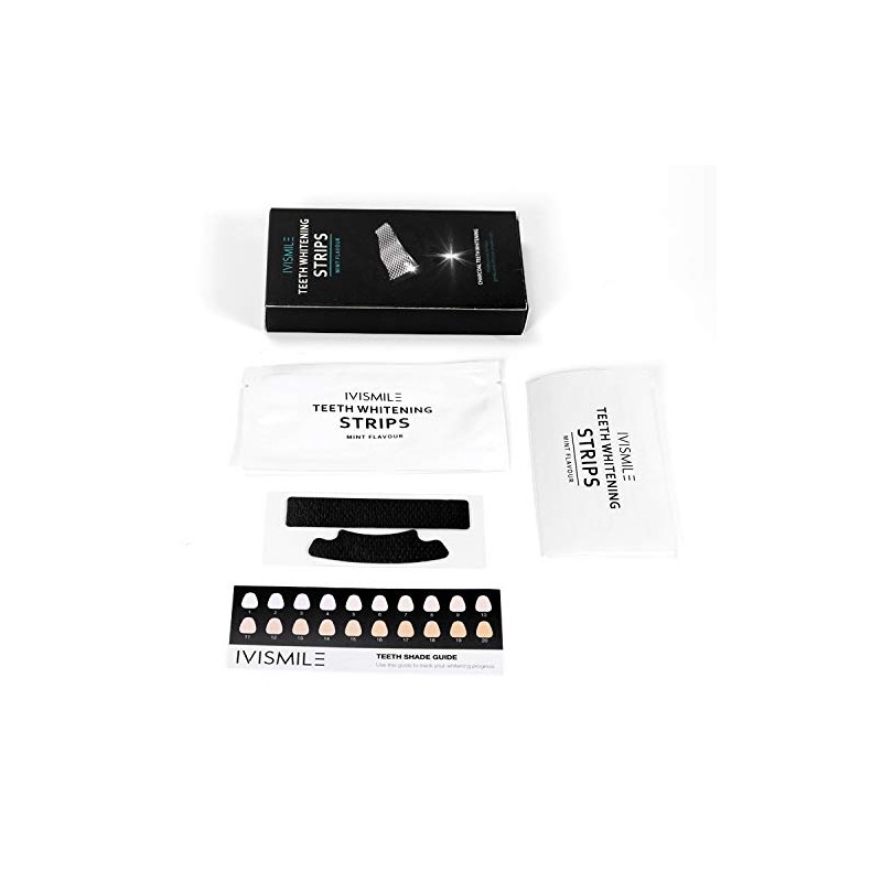 IVISMILE Charcoal Teeth Whitening Strips Non Peroxide Mint Flavour 28
