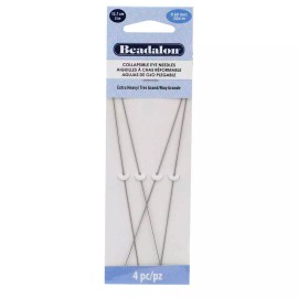Beadalon Extra Heavy 5in Collapsible Eye Beading Needles - 4 Needles