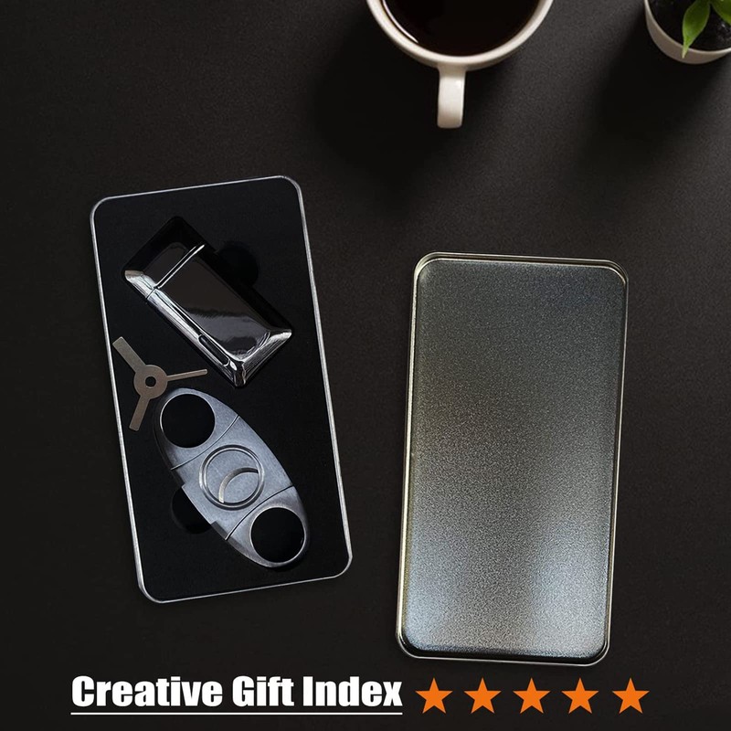 Bbsisgo Cigar Cutter and Lighter Set, Gifts for Men, Double