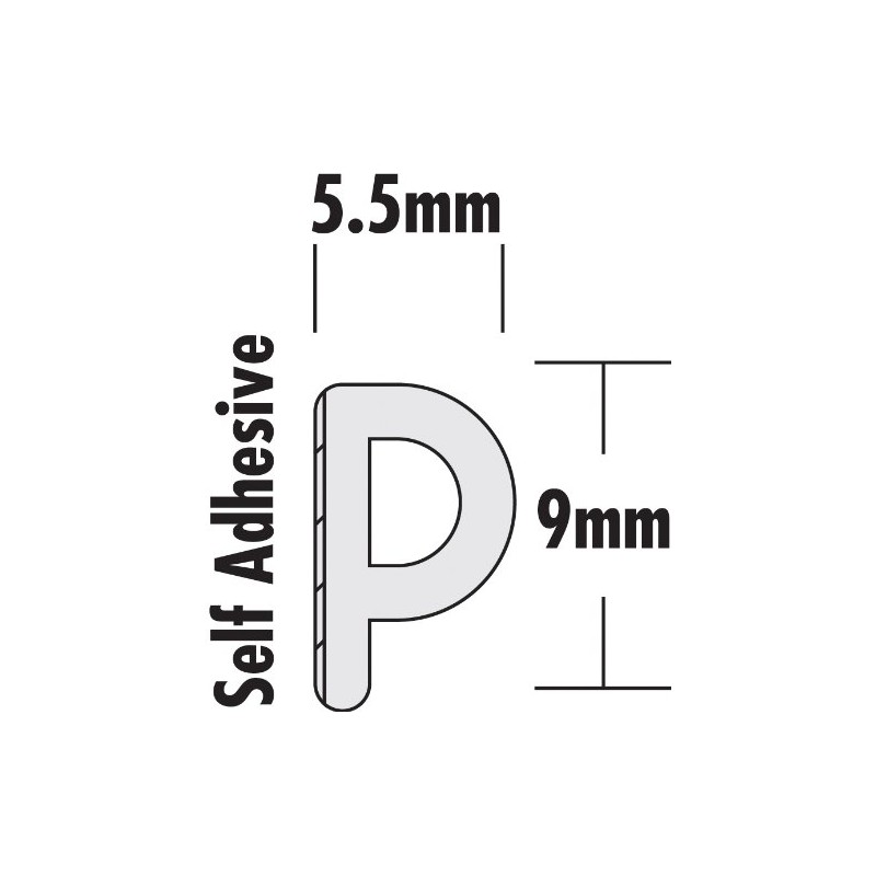 STORMGUARD Brown 05SR034010MB 10m EPDM 'P' Profile Self-Adeshive Rubber Draught