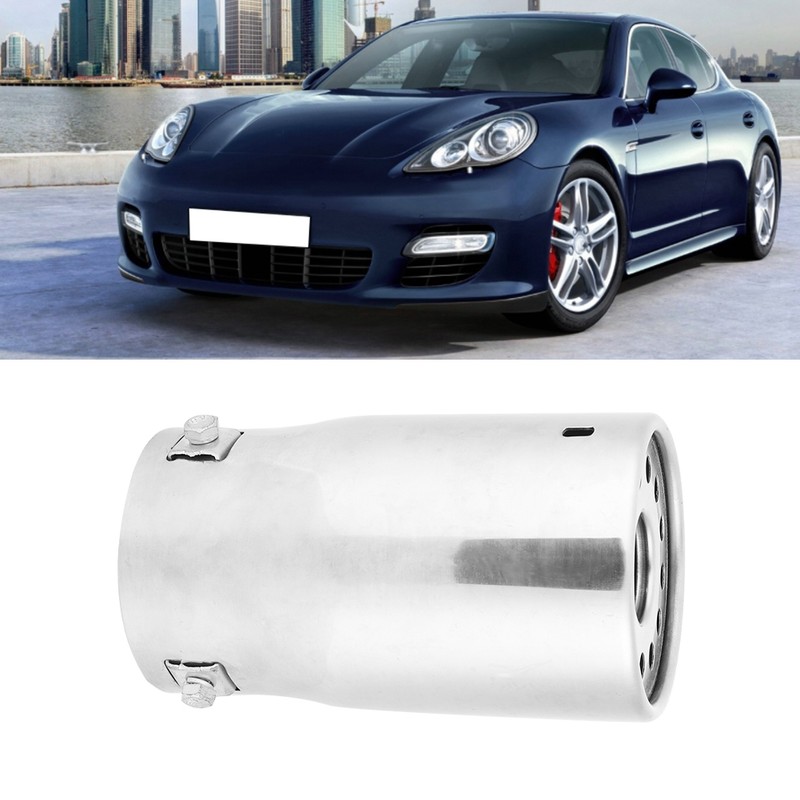 Car Modification Universal Straight Exhaust Pipe Bevel Inner Curl Tail