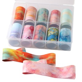 10 Pcs Nail Sheet Sticker Set Holographic Starry Sky Adhesive Envelopes Transfer Paper Marble Shiny Nail Art Sticker Gel Slider