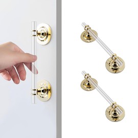 Elistonie 2 Pcs Clear Acrylic Adhesive Cabinet and Furniture Pulls Hole Center 5 inch Self Stick Knobs for Cabinet Drawer Cupboard Pulls for Sliding Door Appliance Pulls, (OLA-Arilcy)