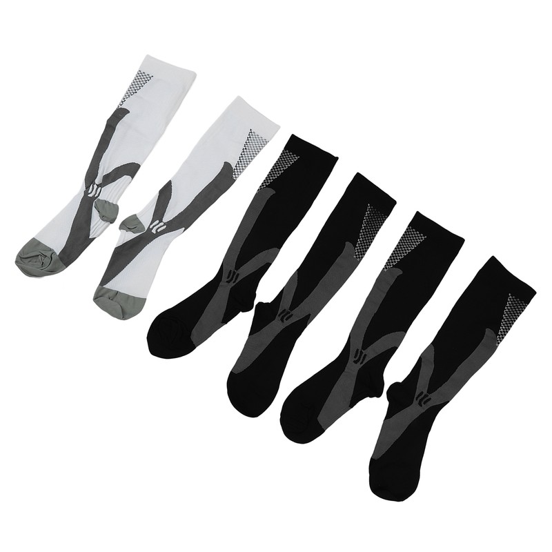 3 Packs Compression Socks Nylon Wire Ventilate Athletic Calf Socks