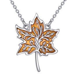 VIJASHOP Maple Leaf Necklace 925 Sterling Silver Dainty Maple Leaf Pendant Necklace Jewelry Gift for Women Mom Wife, Small, Sterling Silver, No Gemstone