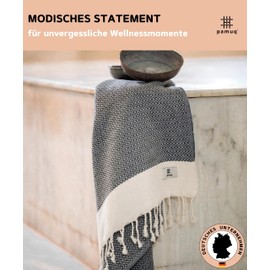 Pamuq® Beach Towel - XXL Sauna Towel / Bath Towel - Large Cotton Hammam Towel - Oeko-Tex® Shower Towel / Pestemal Hand Towel / Fouta / Pareo / Yoga Towel / Sports Towel / Sarong - For Men and Women