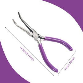 Fish Bone Pliers, Bent Nose Pliers/Tweezers with Non Slip Handle Curved Fish Deboner Tool Carbon Steel Fish Pliers to Clamp and Pull Out Tiny Fishbone