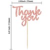 Gyufise 36 Pack Rose Gold Glitter Thank You Cupcake Toppers