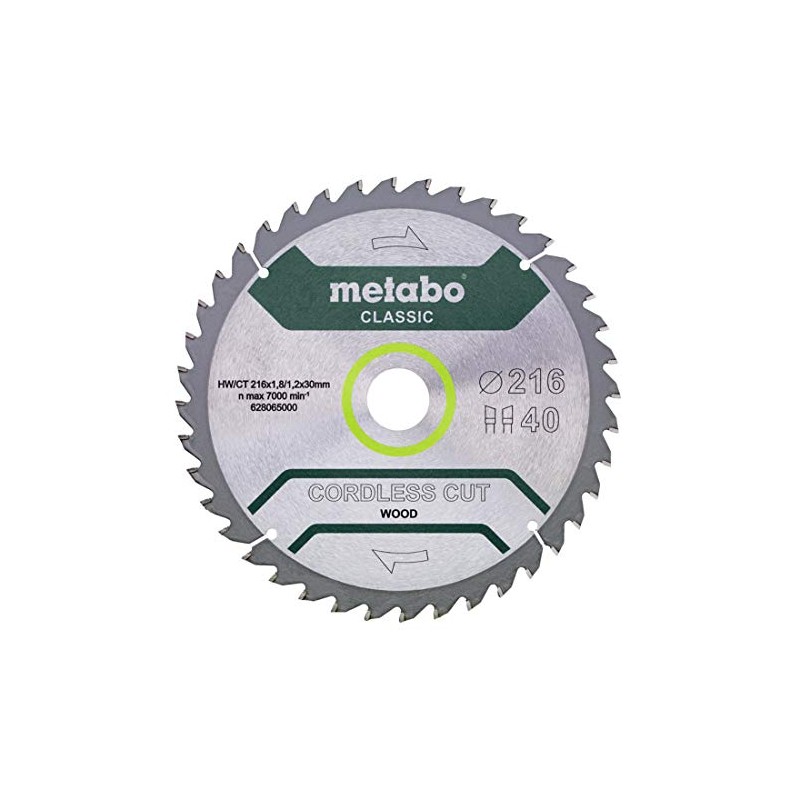 METABO Hoja de sierra 628654000 Cordless Cut Classic 216 x
