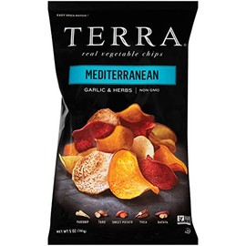 Terra Vegetable Chips, Mediterranean Garlic & Herbs Real Vegetable Chips, 5 oz (Pack of 6)