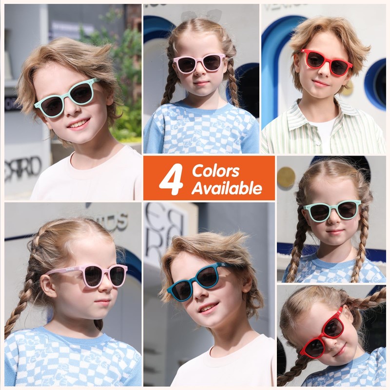 EyeBuddy 2 Pack Kids Sunglasses-Boys Girls Sunglass, Polarized Sunglass,100% UV