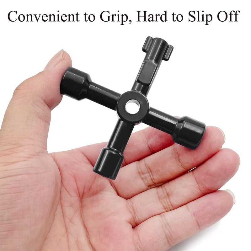 4-Way Multi-Functional Utilities Key, 2 Pcs Zinc Alloy Meter Box