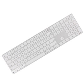 Allinside White Keyboard Cover for 2024 Mac Magic Keyboard with Touch ID and Numeric Keypad A3119 US Layout