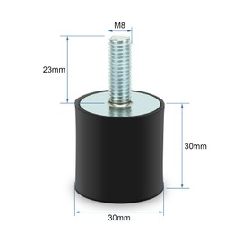 M8 Shock Absorber Rubber Insulator Brackets, M8 Rubber Mounts Shock Absorber, Rubber Mounts Anti-Vibration Silent Block Car Boat Coils (VD30*30 M8*23)