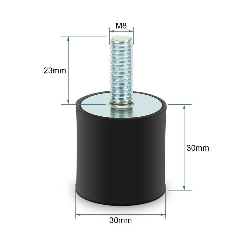 M8 Shock Absorber Rubber Insulator Brackets, M8 Rubber Mounts Shock