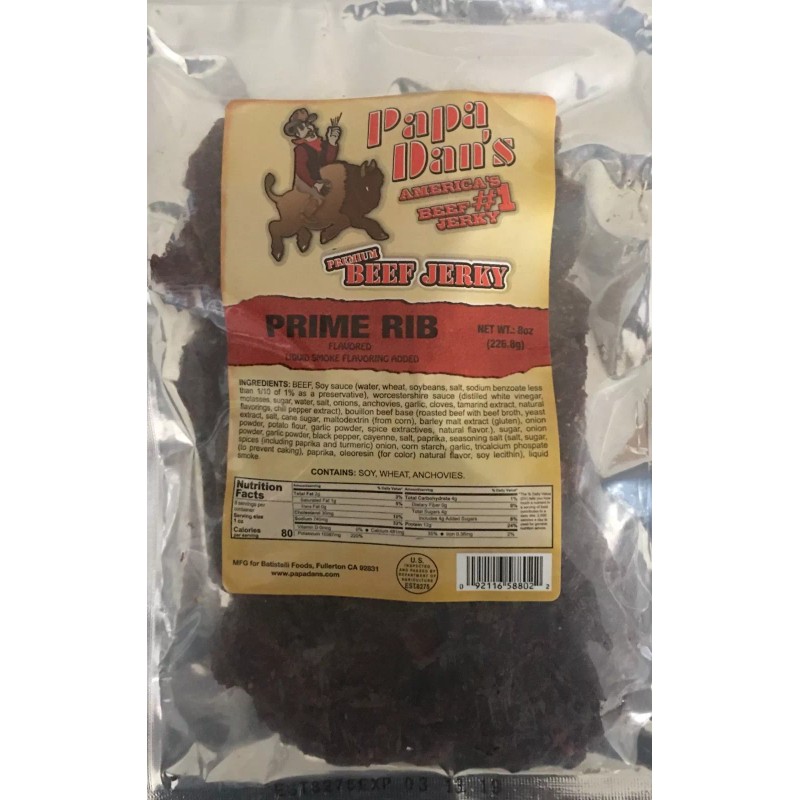 Papa Dan's Prime Rib Premium Beef Jerky 8oz