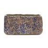 Nearly Natural 10in. Tuscan Ceramic Rectangle Planter, Blue