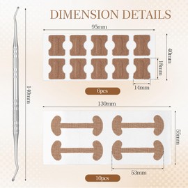 Moendergo 16 Sheets Ingrown Toenail Treatment Patch, Ingrown Toenail Correction Kit, 2 Types Ingrown Toenail Corrector, Professional Ingrown Toenail Tools for Toenail Care Protect Toe Nail