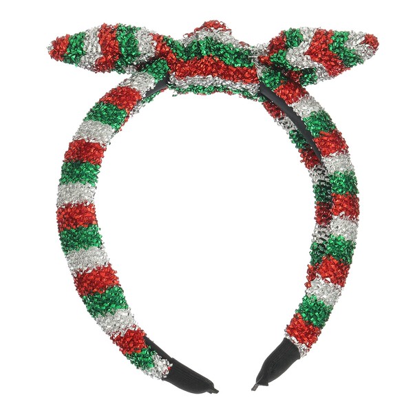 Madison Tyler - Diademas anudadas de Navidad para mujer, bonito lazo rojo blanco y verde en la parte superior de la corona para accesorios para el pelo de fiesta de Navidad, regalos de día festivo para niñas