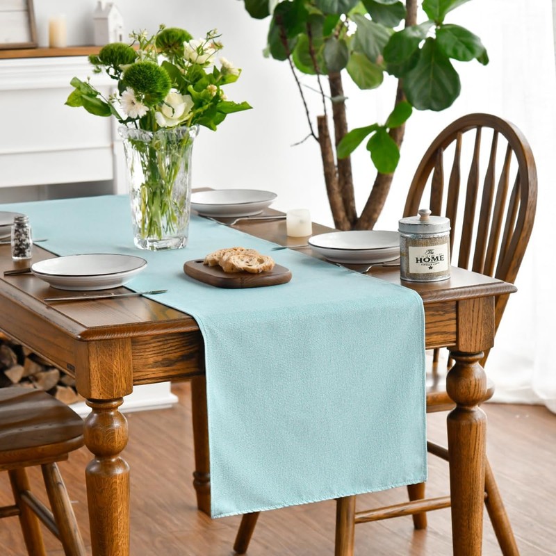 Artoid Mode Light Blue Table Runner, Seasonal Fall Winter Machine