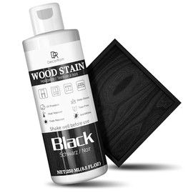 Black Wood Stain, 8.5oz Water Based Wood Stain, Matte Wooden Fast Drying Curing for Indoor and Outdoor Wooden Furniture, Door, Window, Paneling, Wardrobe, Cabinet Low Odor Non-Toxic & Long Lasting