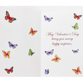 To My Secret Pal Valentine's Day Wishes Greeting Card with Butterflies -"Many Surprises"