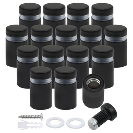 Standoff Screws 1/2 x 0.78 Inch 16 Pack Black Sign Standoffs Stainless Steel Stand Off Wall Mounts Standoffs Advertising Screws Mounting Hardware for Acrylic Signs