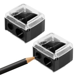 Pack of 2 Sharpeners, Thick and Thin Pencils, Kajal Sharpener, Makeup Double Sharpener, for Eyeliner, Eyebrow Pencil, Lip Liner Pencil
