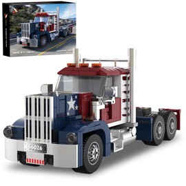 Xbert American Semi Truck Toy Building Block Set,Truck and Trailer Building Toys,Heavy Equipment Transporter Car Collection Model, Birthday Gift for Adults and Boys Age 8-12(269PCS)