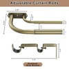 Antique Bronze Double Curtain Rods, 84-120 Inches, Wrap Around Design,