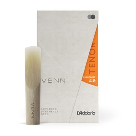 D'Addario VENN G2 Synthetic Tenor Sax Reeds - Tenor Saxophone Reeds with Advanced Synthetic Reed Construction of Polymer Fibers, Resin, Natural Cane - Strength 4.0