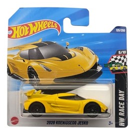 Hot Wheels 2020 Koenigsegg Jesko, Yellow Die-Cast Model Car, HW Race Day 5/10, 125/250
