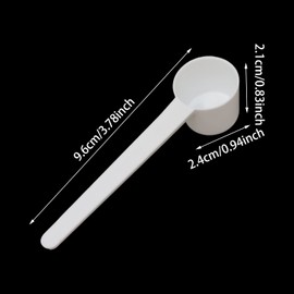 Honbay 20PCS 10ml 5g White Plastic Measuring Spoons Coffee Sugar Protein Powder Spices Scoops (Flat bottom)