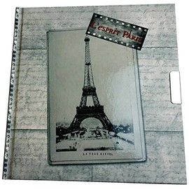 Esprit Paris Classic Lined Diary with Lock 17 x 16 cm Various Designs (Eiffel Tower, Grey)