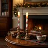 Aulaygo 2PCS Woodland Winter Cardial Flameless Taper Candles