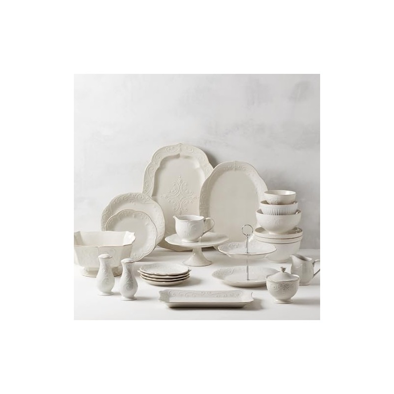 Lenox French Perle White Tall Salt and Pepper Set -