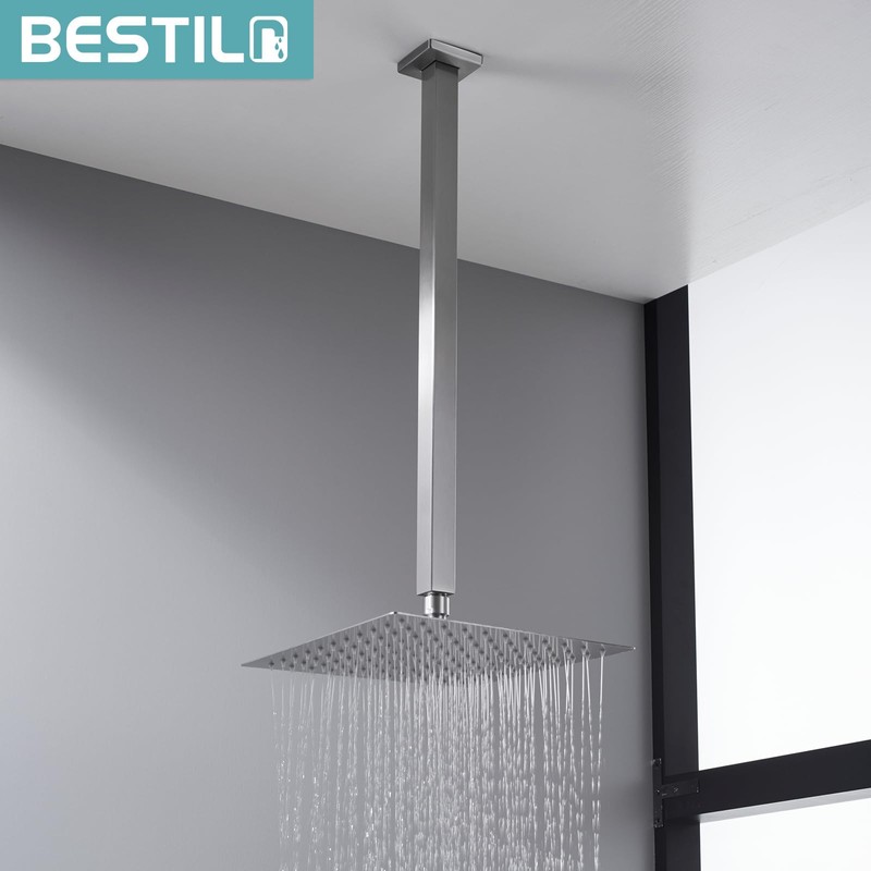 BESTILL 20 Inch Brushed Nickel Ceiling Mount Shower Arm and