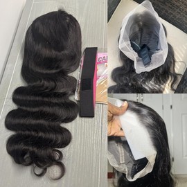 KGIFH 30 Inch 360 Lace Front Wigs Human Hair 360 HD Body Wave Wig Human Hair Full Lace Pre Plucked 180 Density Drawstring Lace Front Wigs Human Hair Glueless Hidden Strap Lace Frontal Wig for Women