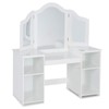 Nightcore Kids Vanity Table, White Dressing Table with 4 Storage