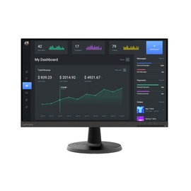 Lenovo D24-40 Monitor, 23.8" FHD Display, Tilt Stand, HDMI and VGA Ports, 75Hz Refresh Rate, AMD FreeSync, 250 nits, Raven Black