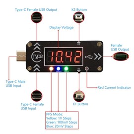 DollaTek Type-C PD Fast Charging Discharge Trigger Decoy DC Digital Display Voltage Current Meter Detection Tester