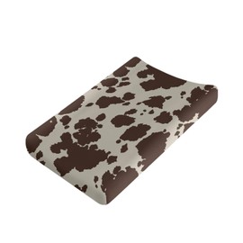 Wanyint Cows Print Stretchy Changing Pad Covers Ultra Soft Breathable Diaper Changing Table Cover for Baby Boys Girls,Fit Standard 16 x 32 Inch Changing Mats