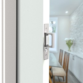 senharvest Pocket Door Edge Pull - Sliding Door Pull Handles Hardware,Pockets Hidden On The Side Pop-up Door Handles,Pull Ring is Larger and Easier to Use (Silver, Edge Pull 2 Pack)