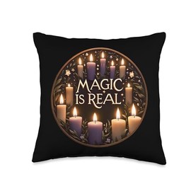 Occult Wiccan Magic Is Real Candle Lover Spiritual Magic Throw Pillow