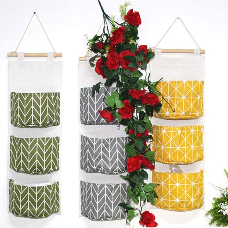 KAHEIGN 3Pcs Wall Hanging Storage Bag, 60 x 20cm Stackable