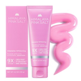 HIMALAYA PINKSALT Intensive Whitening Toothpaste - Teeth Whitening for Adults with Fluoride for Anti Cavity & Enamel Repair, Pink Toothpaste - Fresh Spearmint Flavor, 4.2 oz