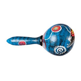 Wooden rattle shaker children's percussion hand rattle dolphin blue marakas