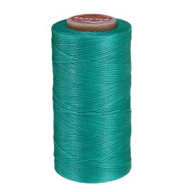 uxcell Hilo Encerado Plano Para Costura En Cuero, 270m/295 Yardas Hilo De Poliéster Encerado, Cordón De Costura Encerado 150D Para Manualidades En Cuero, Verde Pavo Real