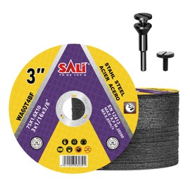 SALI 50 Pack Cut Off Wheels Cutting Wheels 3" x 1/16" x 3/8" with 1/4 in Mounting Mandrel Kit for 3 in Angle and Die Grinders- Cutting Disc Aggressive Cutting Operating Up to 25000 RPM and 80 M/S