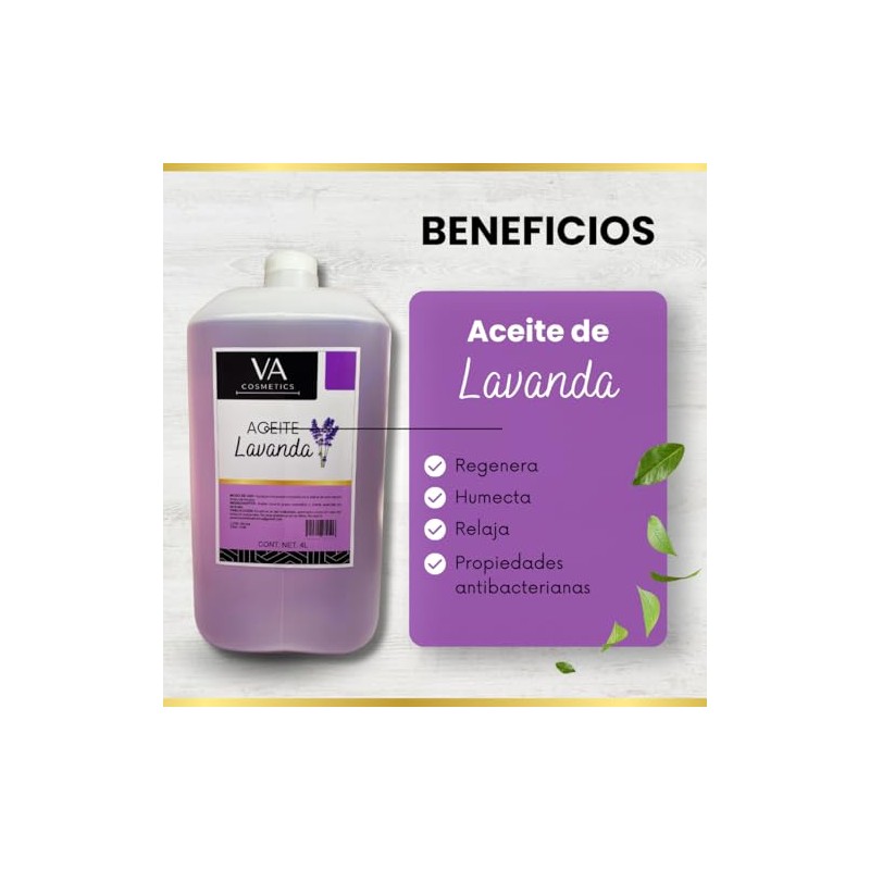 Aceite Masajes Lavanda Corporal Spa Profesional 4 Litros VA